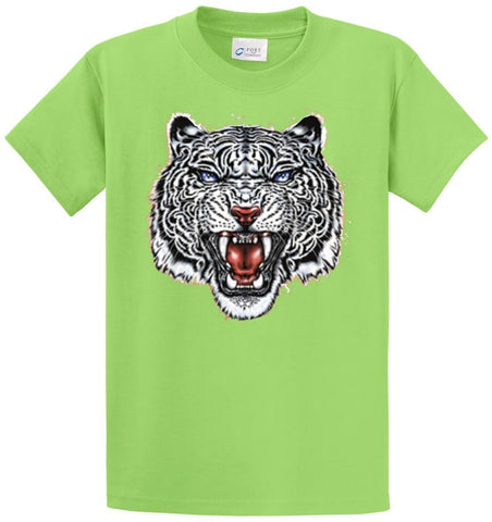 White Tiger Head Printed Tee Shirt
