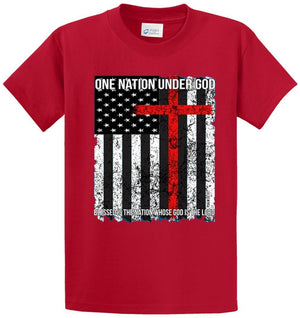 One Nation Under God With Flag Printed Tee Shirt