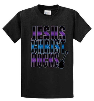 Jesus Christ Rocks Printed Tee Shirt
