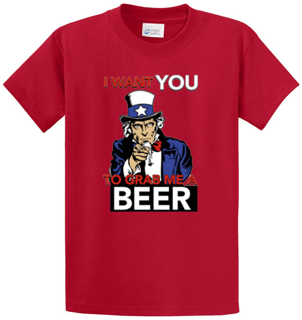 I Want You To Grab Me A Beer Printed Tee Shirt-1
