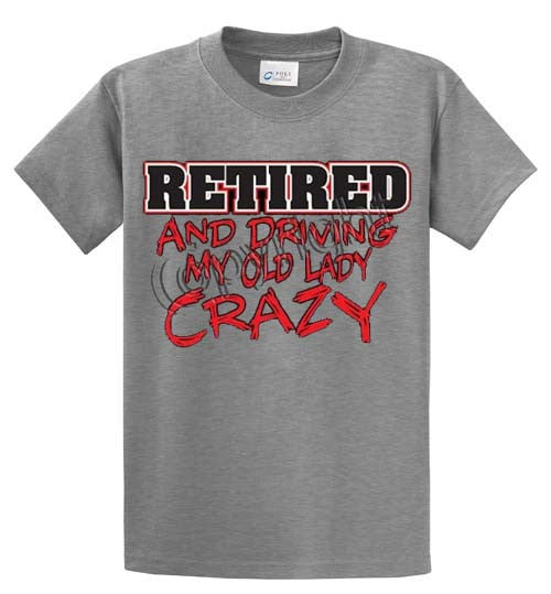 Retired-Old Lady Crazy  Printed Tee Shirt-1