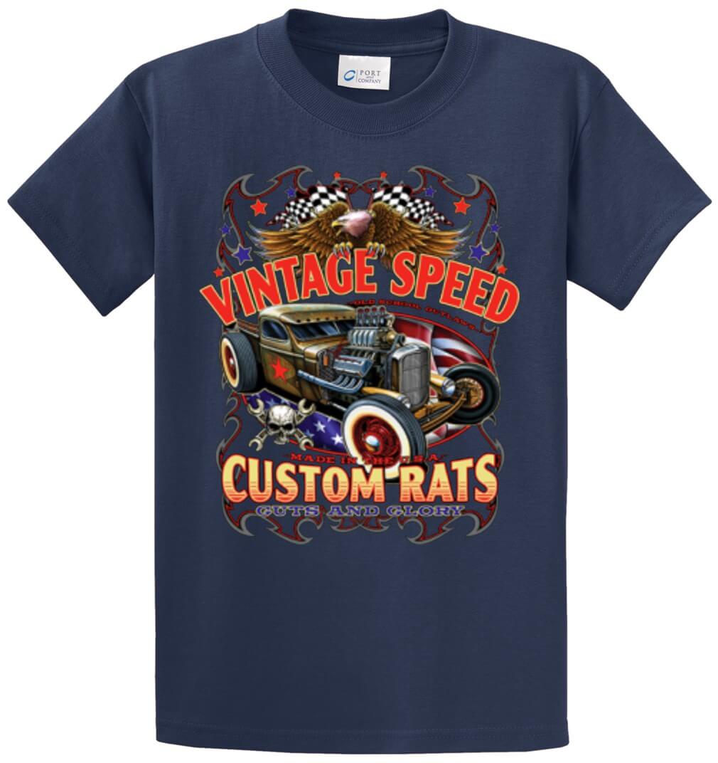 Vintage Speed Custom Rats Printed Tee Shirt-1