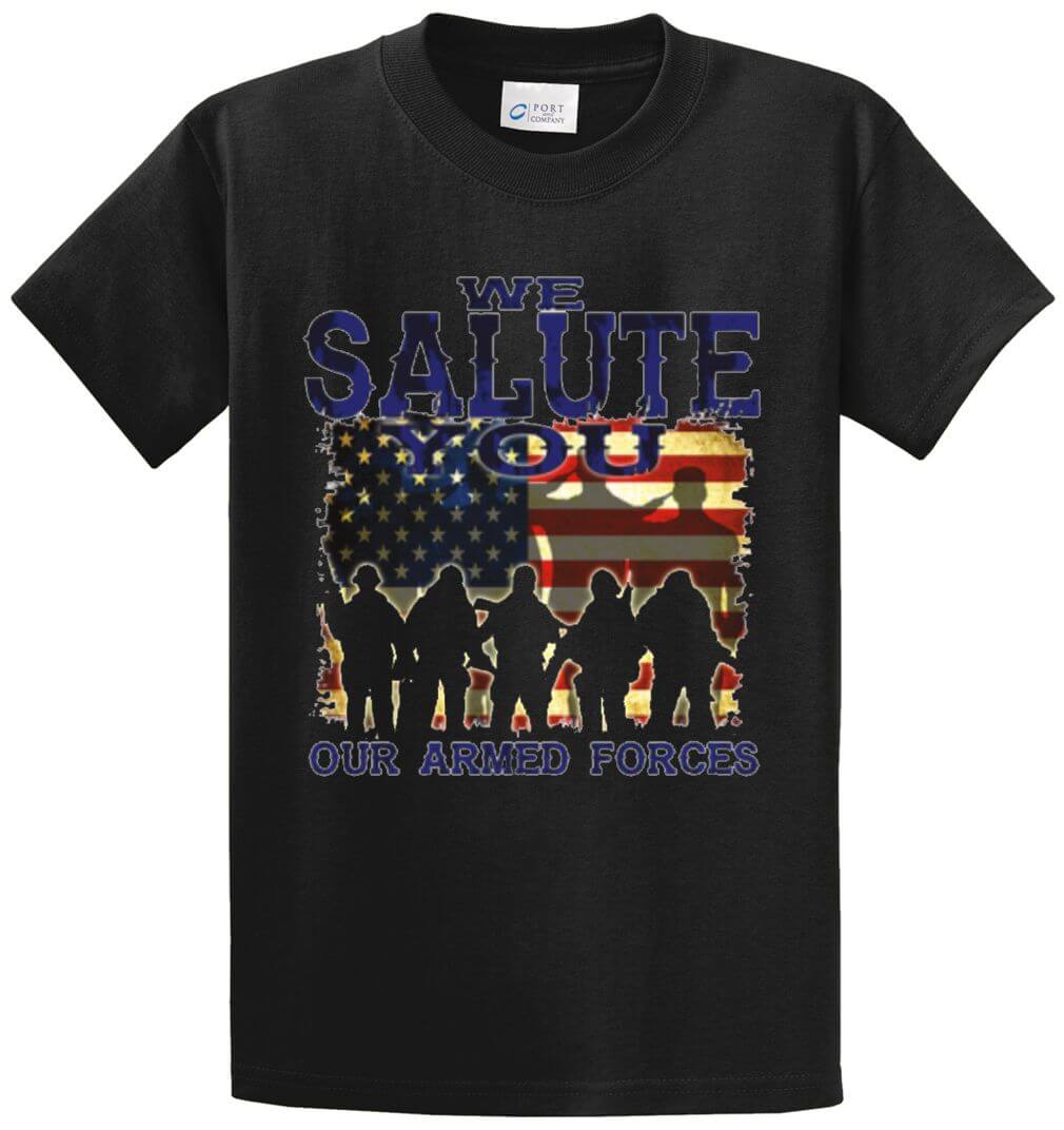 We Salute You Our Armed Forces Printed Tee Shirt-1