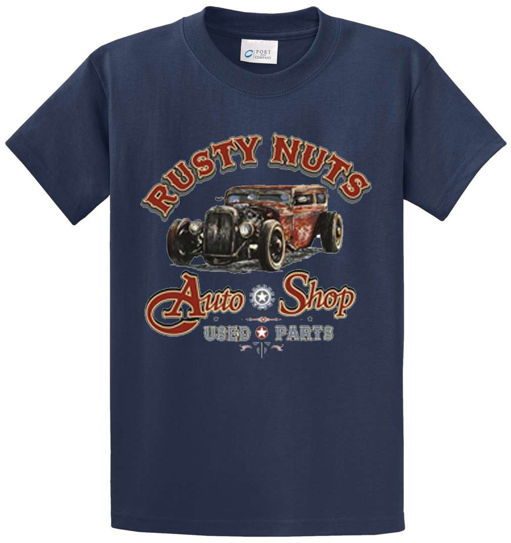 Rusty Nuts Auto Shop Printed Tee Shirt-1