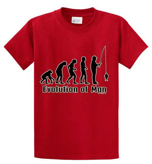 Evolution Of Man Fishing Printed Tee Shirt
