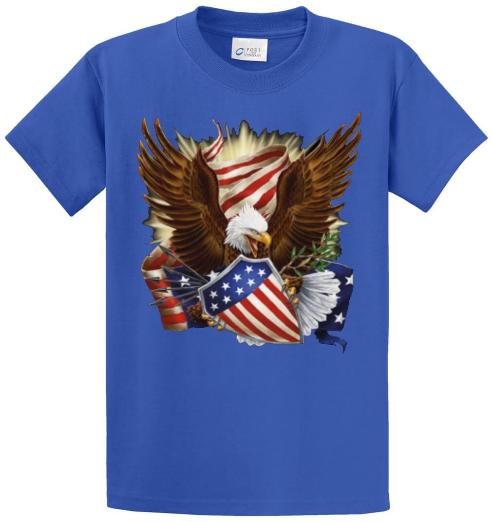 Patriotic Eagle Printed Tee Shirt-1