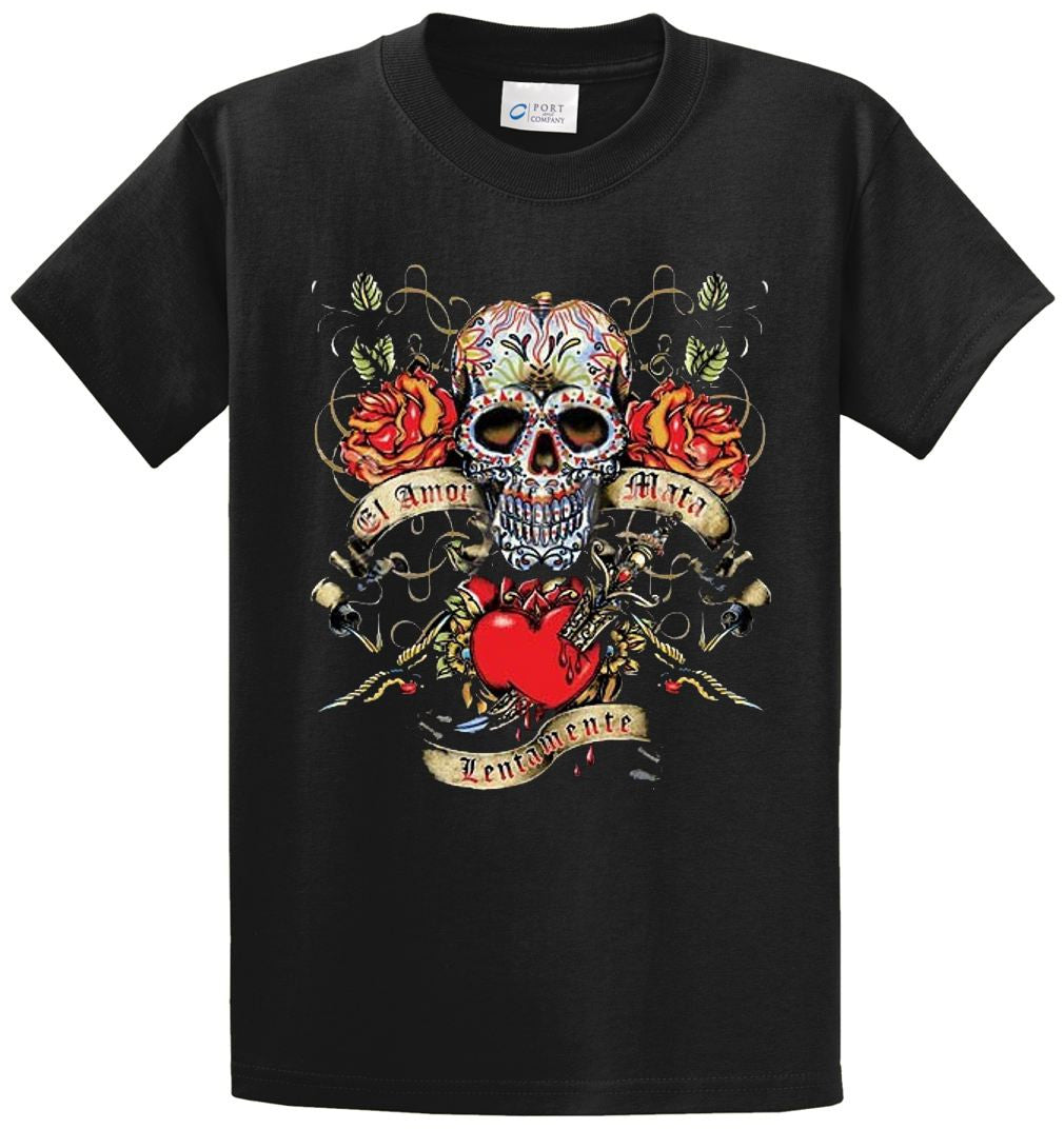 El Amor Mata Skull Printed Tee Shirt-1