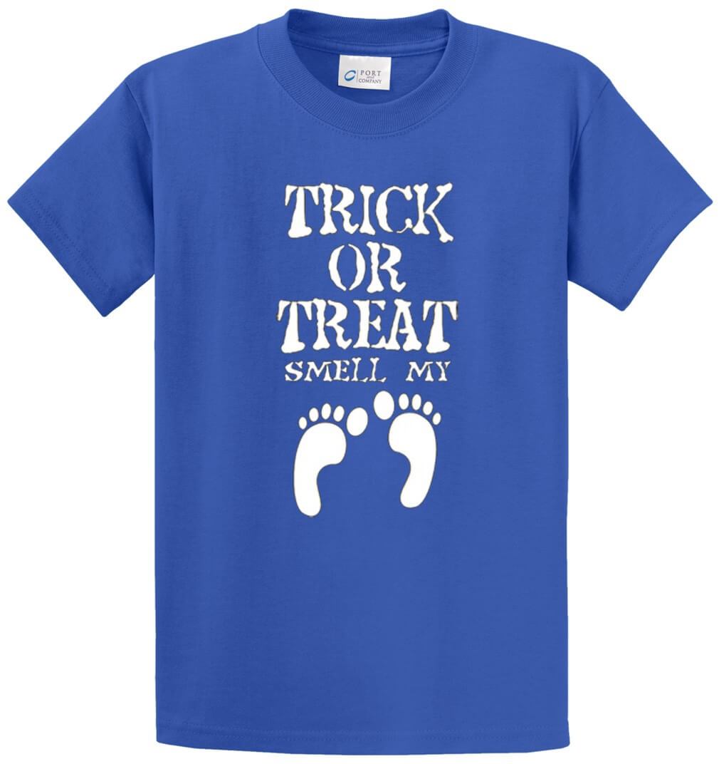 Trick Or Treat Smell My Feet Printed Tee Shirt-1