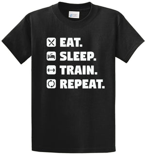 Eat Sleep Train Repeat Printed Tee Shirt