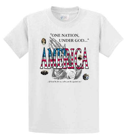 One Nation Under God Printed Tee Shirt-1