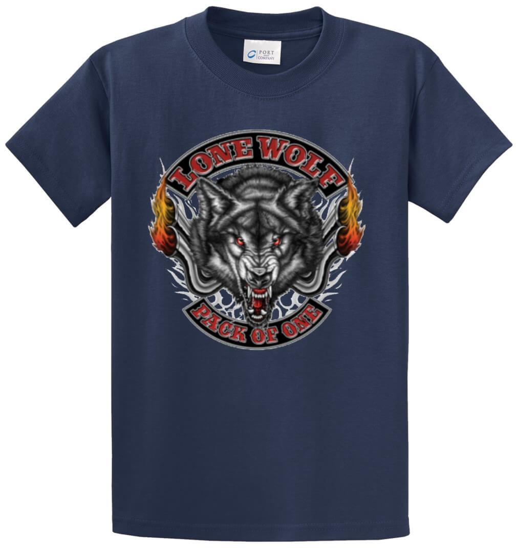 Lone Wolf Pack Of One Printed Tee Shirt-1