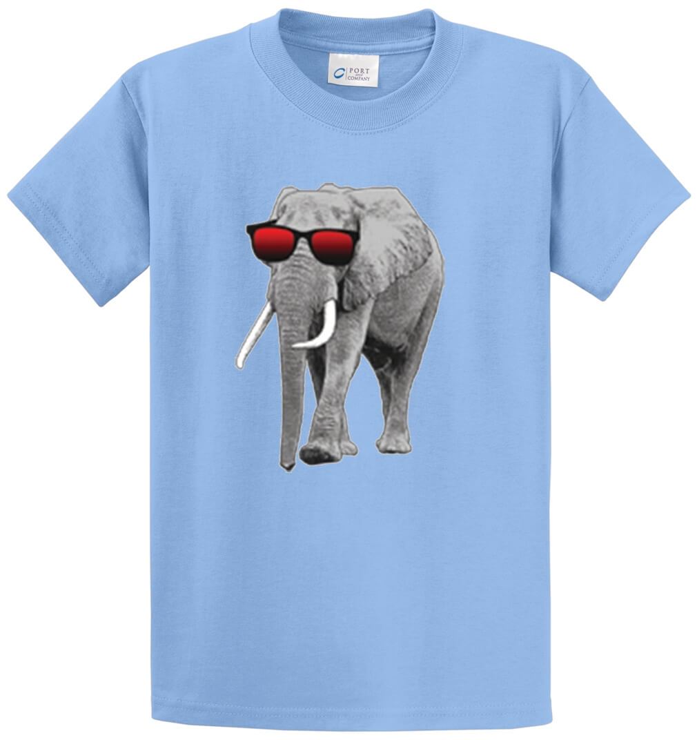 Elephant With Sunglasses Printed Tee Shirt-1
