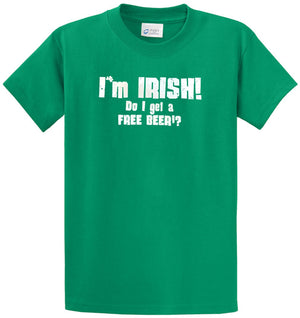 Free Beer Irish Printed Tee Shirt