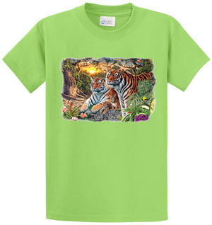 Tiger Scene Printed Tee Shirt