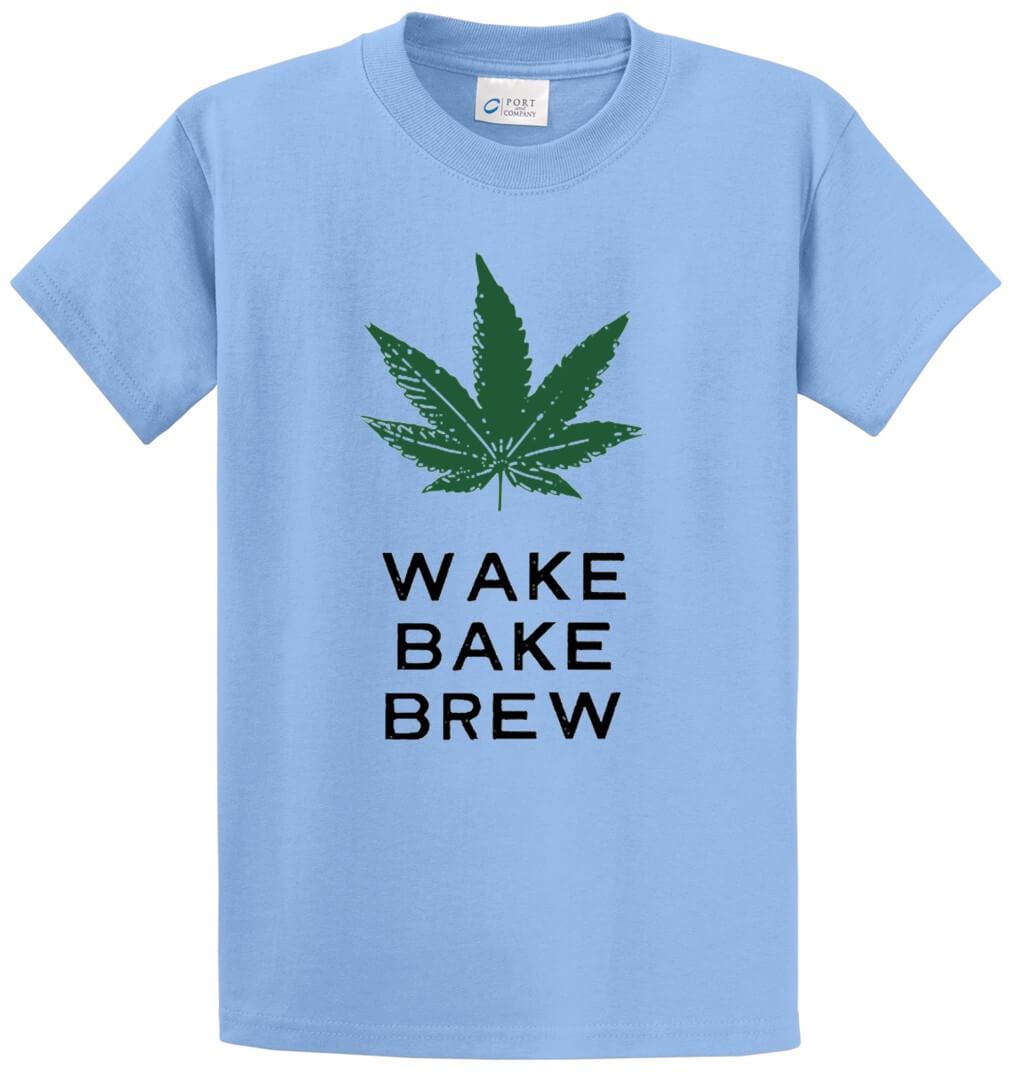 Wake Bake Brew Printed Tee Shirt-1