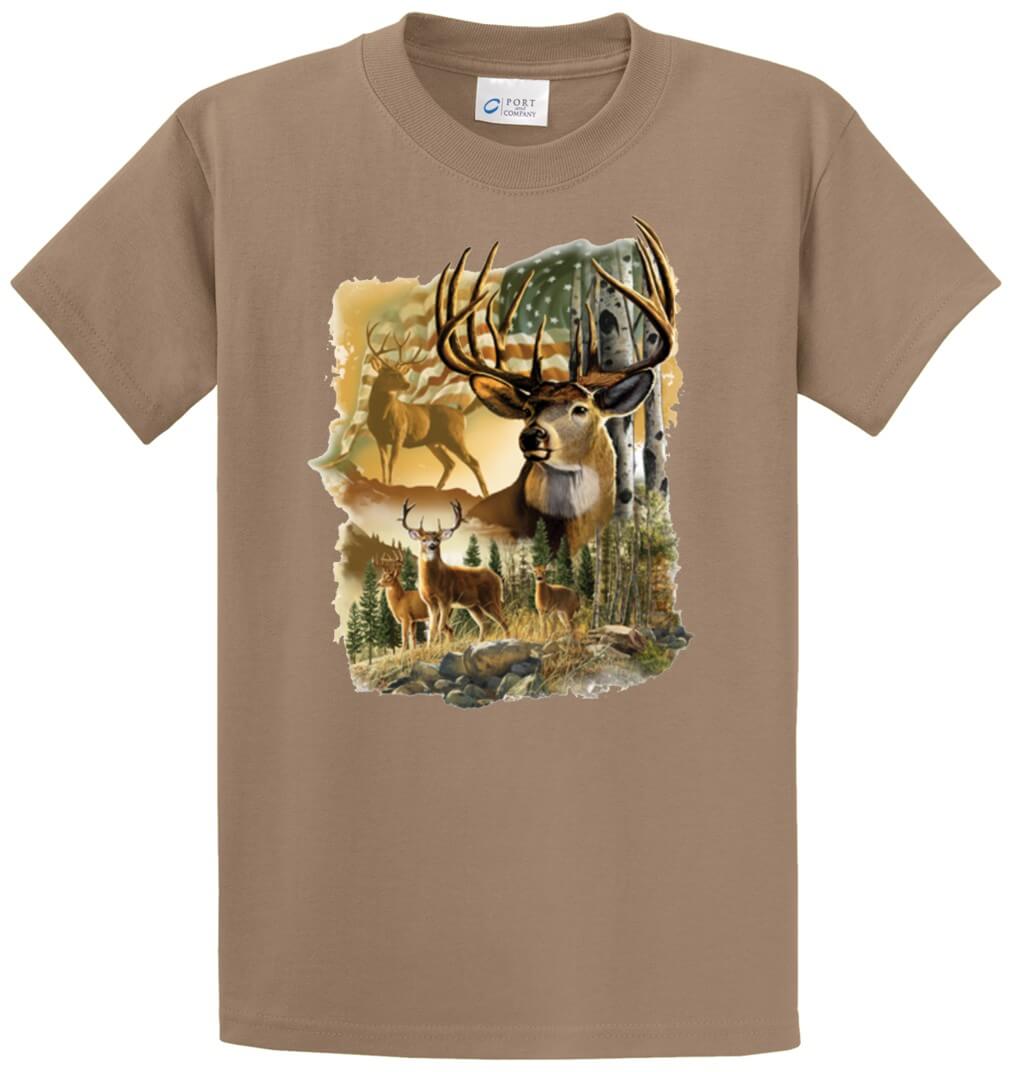 American Deer Printed Tee Shirt-1