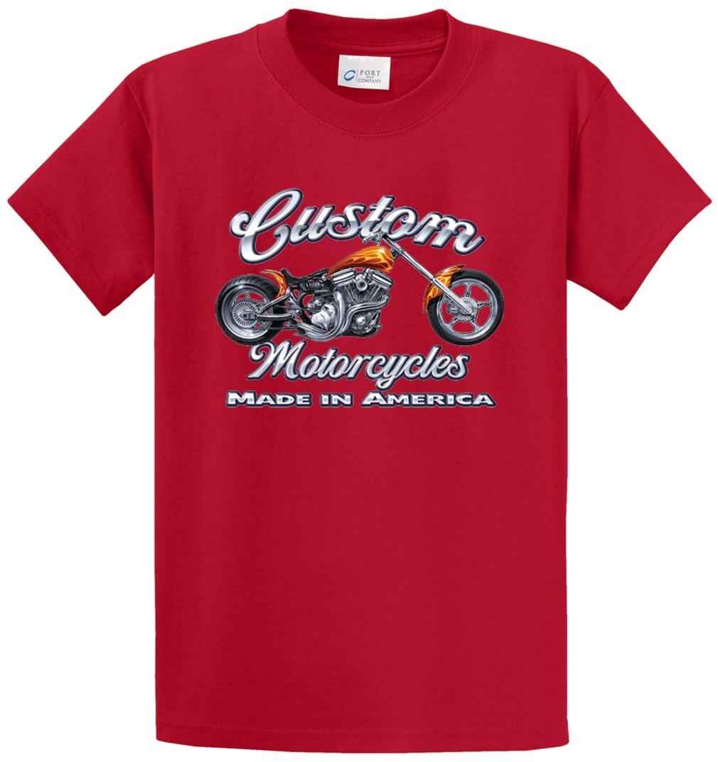 Custom Motorcycles 2 Printed Tee Shirt-1