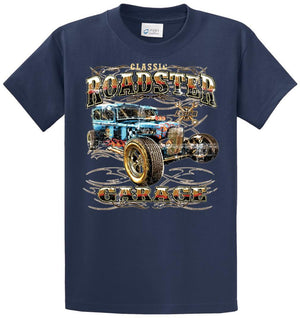 Hot Rod Roadster Garage Printed Tee Shirt