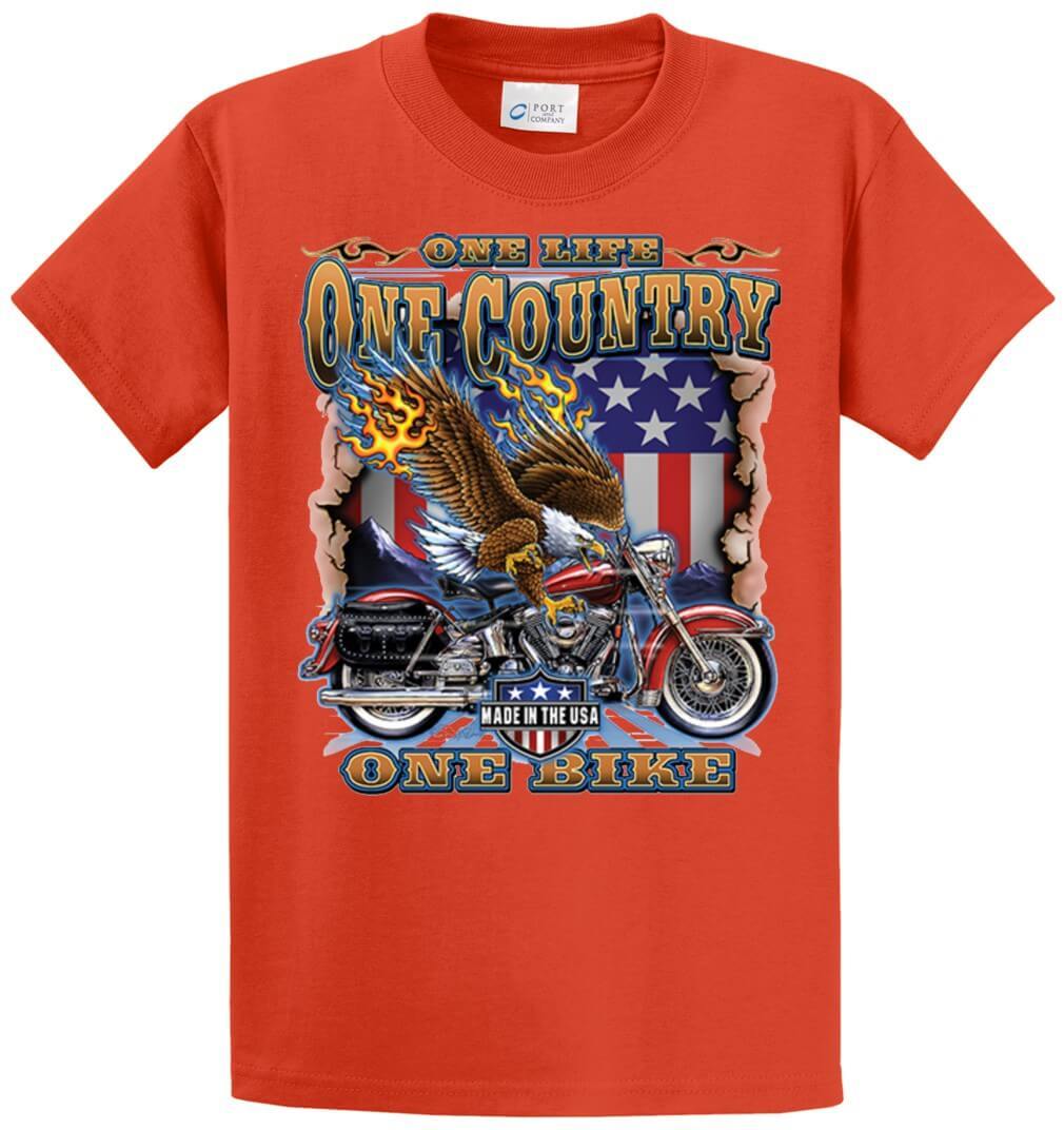 One Life One Country One Bike Printed Tee Shirt-1