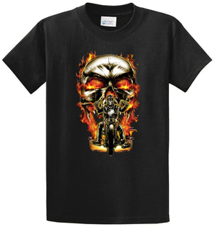 Biker Skull Printed Tee Shirt