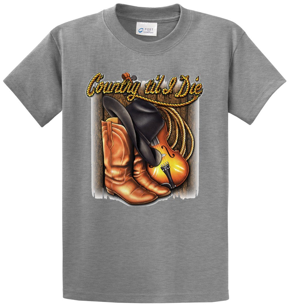 Country Til I Die Boots Printed Tee Shirt-1