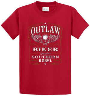 Outlaw Biker Southern Rebel Printed Tee Shirt