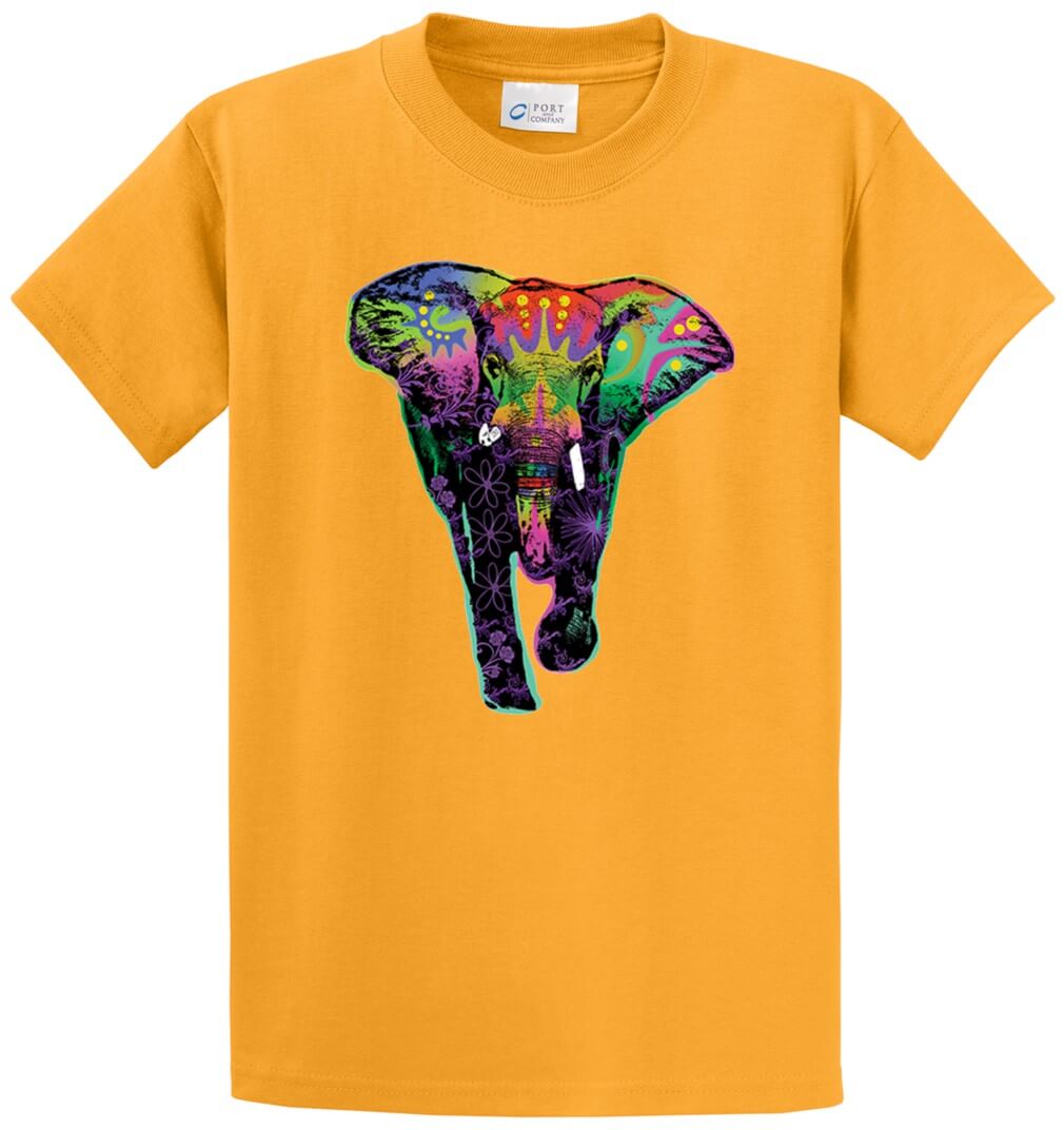 Colorful Elephant Printed Tee Shirt-1