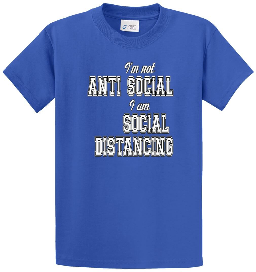 Not Anti-Social Printed Tee Shirt-1