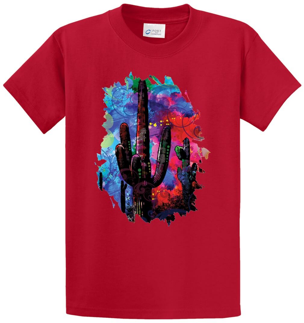 Colorful Cactus Printed Tee Shirt-1