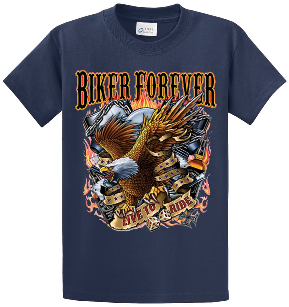 Biker Forever Gamble Printed Tee Shirt-1