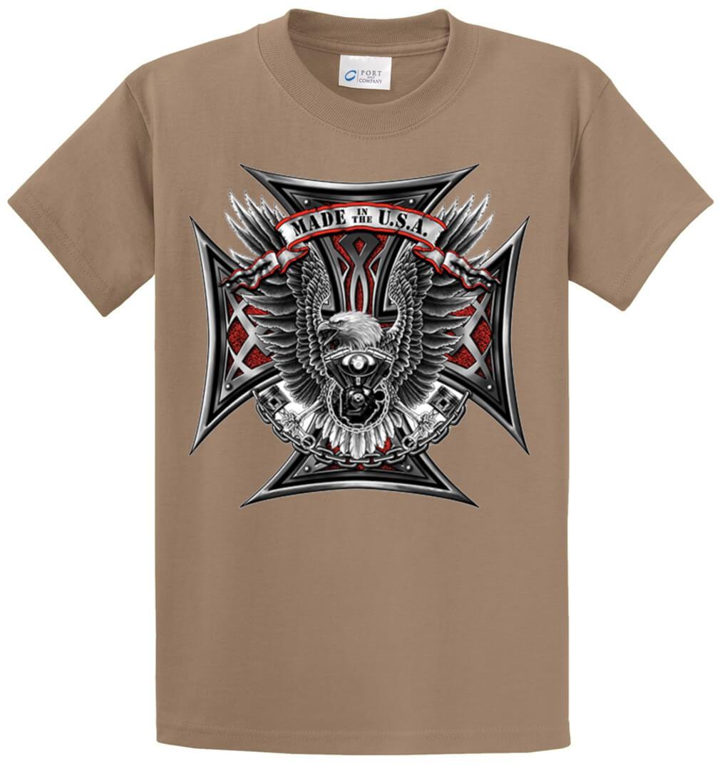 Made In The Usa Eagle Cross Printed Tee Shirt-1