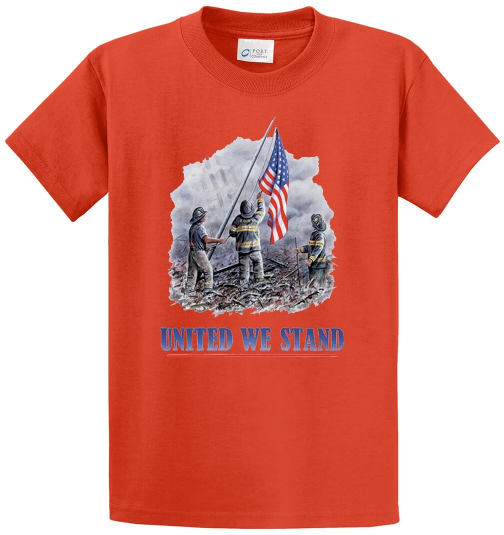 United We Stand Fire Department Printed Tee Shirt-1