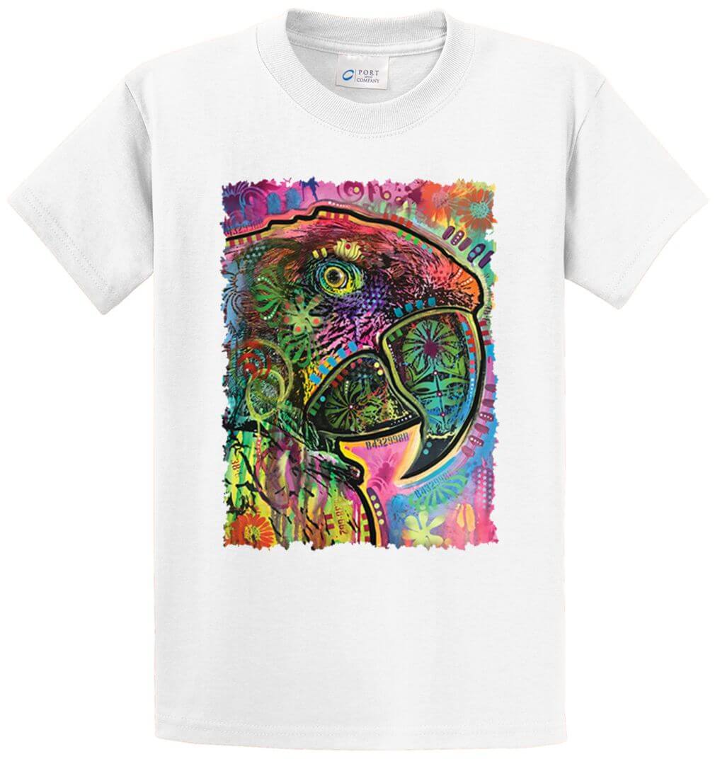 Colorful Parrot Printed Tee Shirt-1