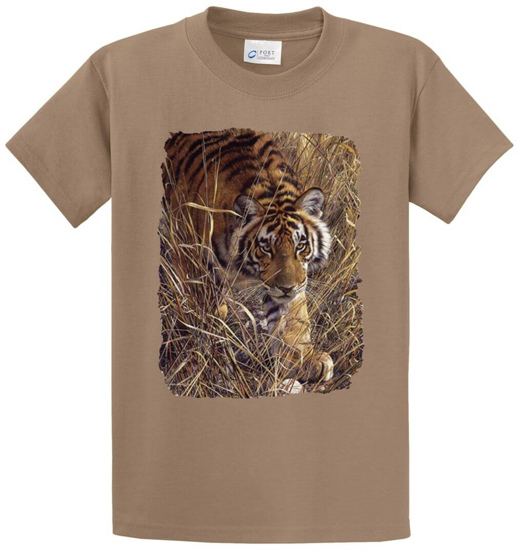 Tall Grass Tiger Printed Tee Shirt-1