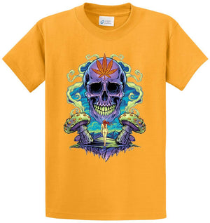 Weed Skull Printed Tee Shirt