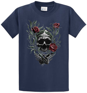 Skull Roses Printed Tee Shirt