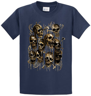 Gold Skulls Printed Tee Shirt
