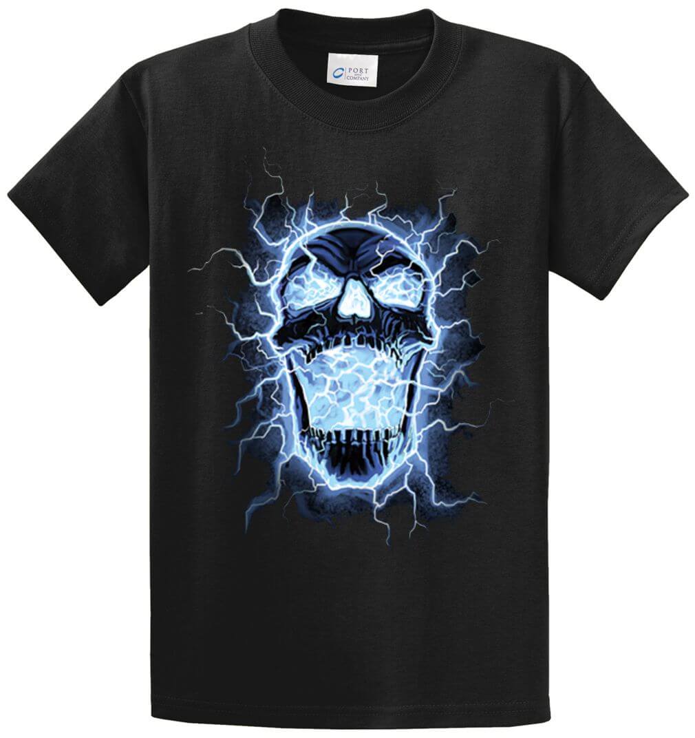 Electric Skull Printed Tee Shirt-1