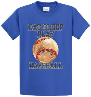 Eat Sleep Play Baseball (Color) Printed Tee Shirt