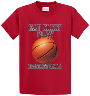 Eat Sleep Play Basketball (Color) Printed Tee Shirt