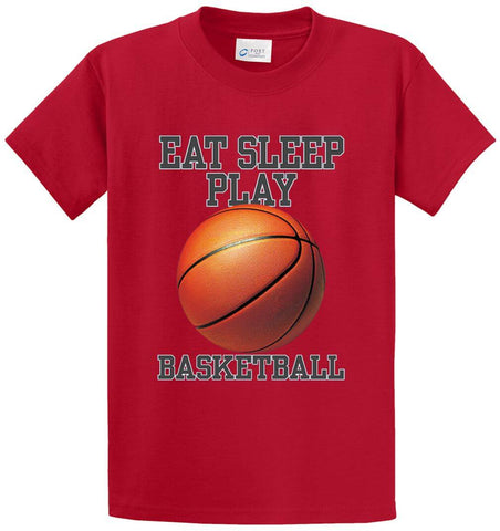 Eat Sleep Play Basketball (Color) Printed Tee Shirt