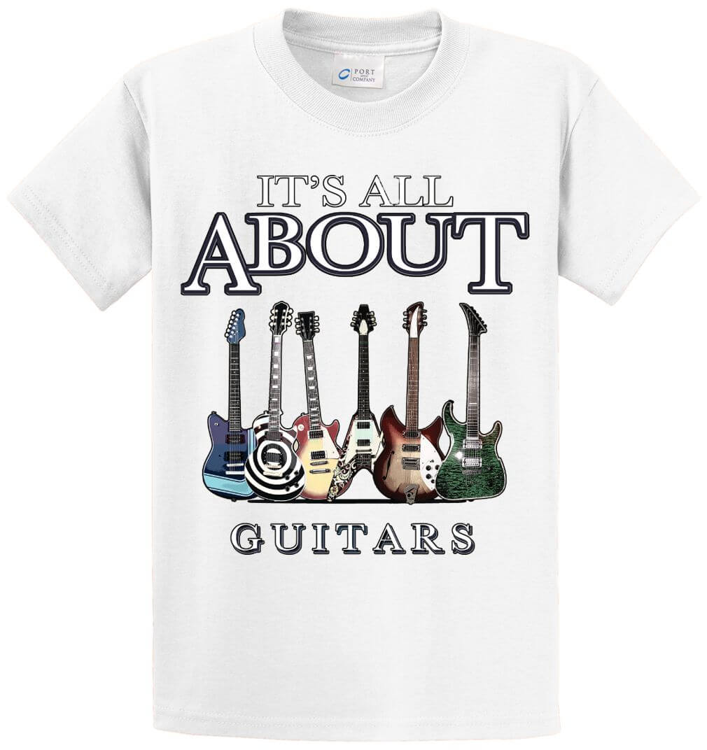 It’S All About Guitars Printed Tee Shirt-1