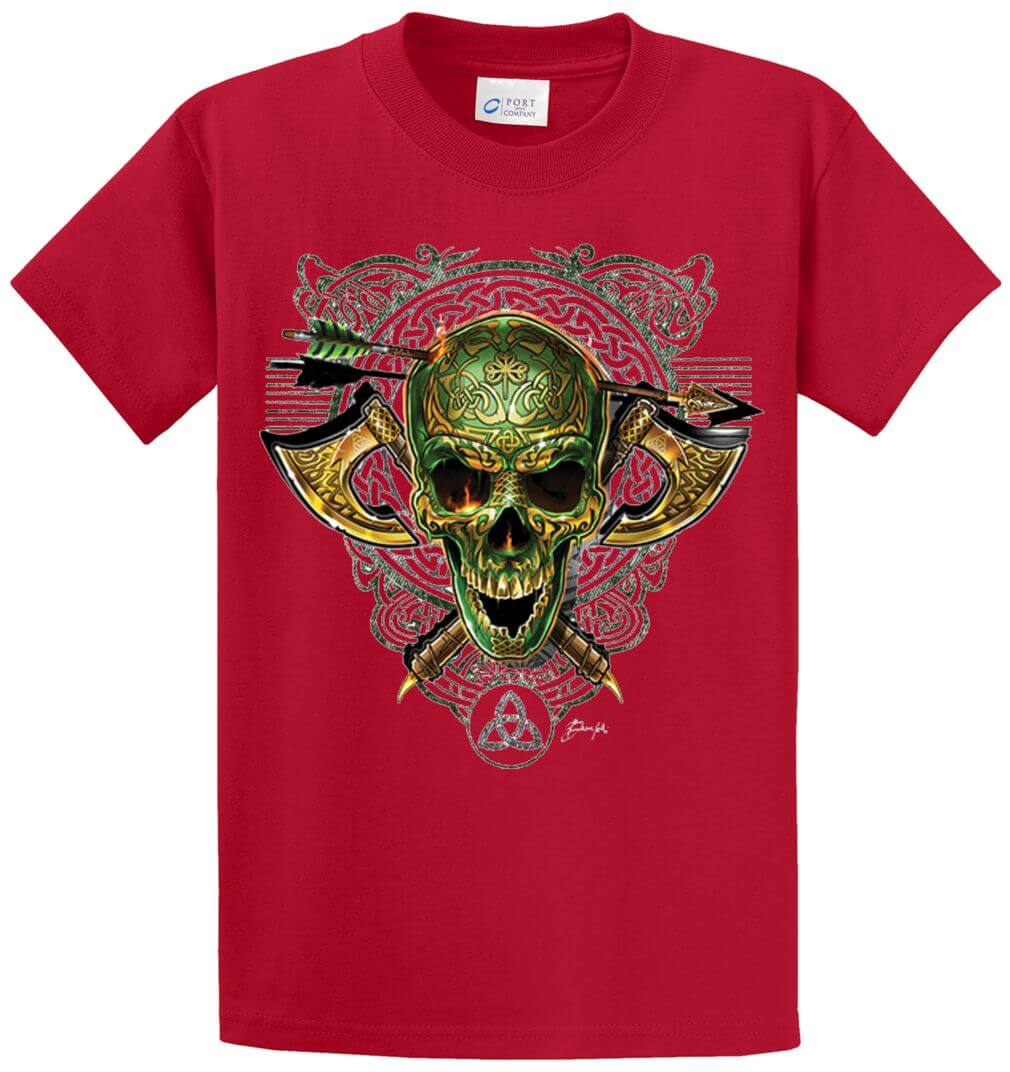 Celtic Skull Printed Tee Shirt-1