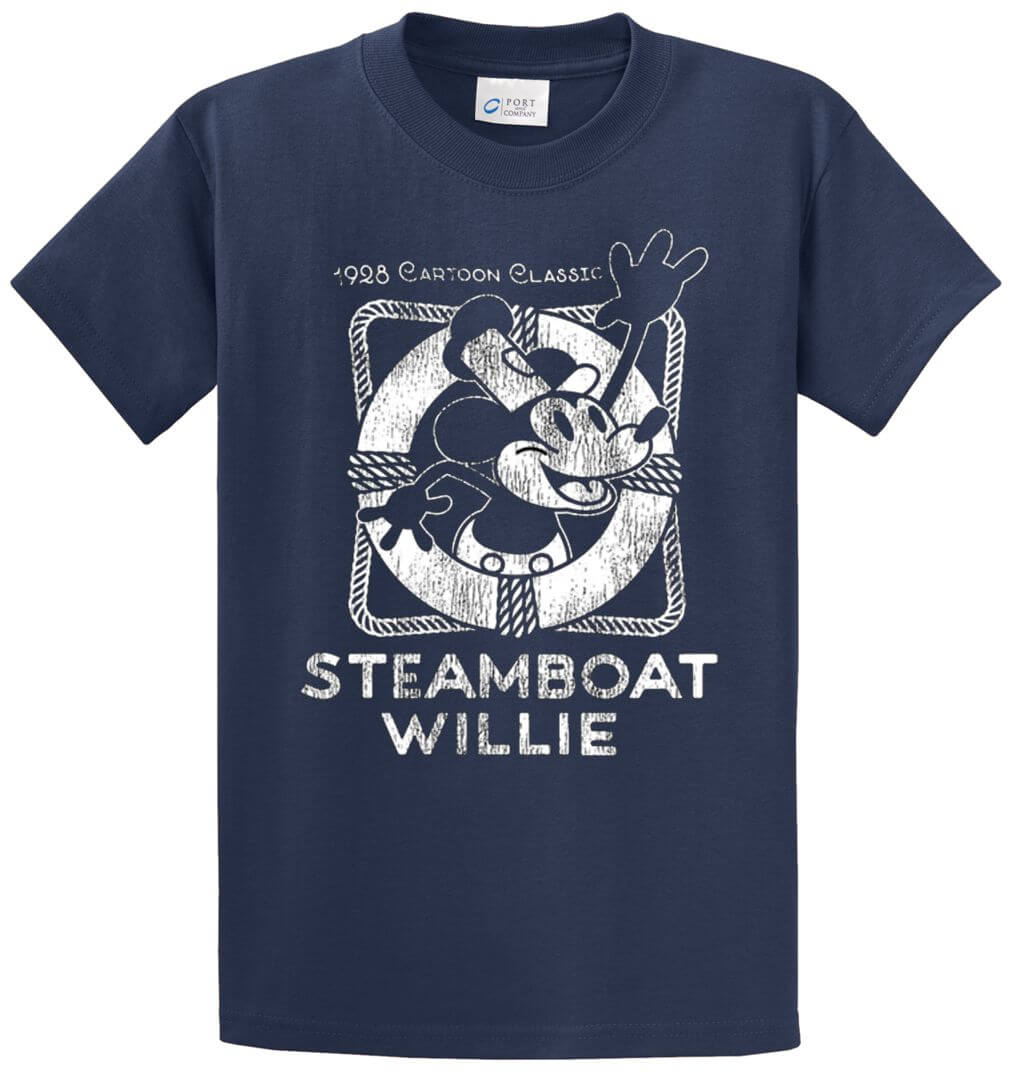 Steamboat Willie Vintage Life Preserver Printed Tee Shirt-1