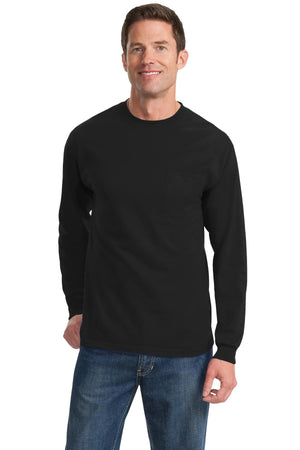 Port & Company Tall Long Sleeve Essential T-Shirt with Pocket MD-4XL and LT-4XT