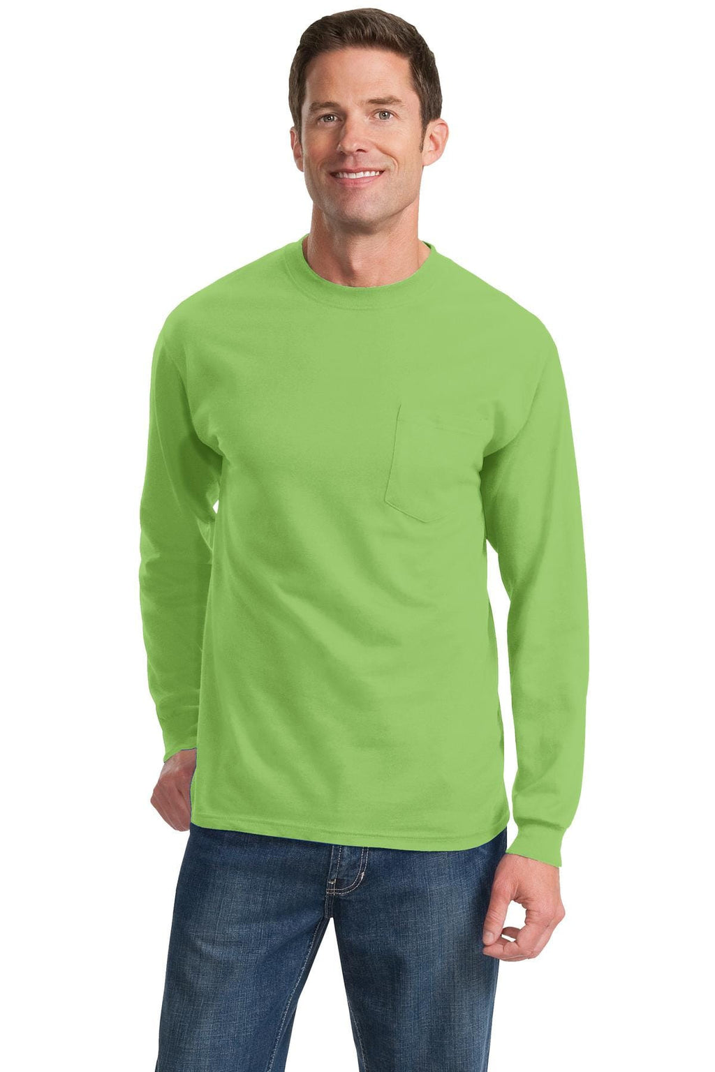Port & Company Tall Long Sleeve Essential T-Shirt with Pocket MD-4XL and LT-4XT-9