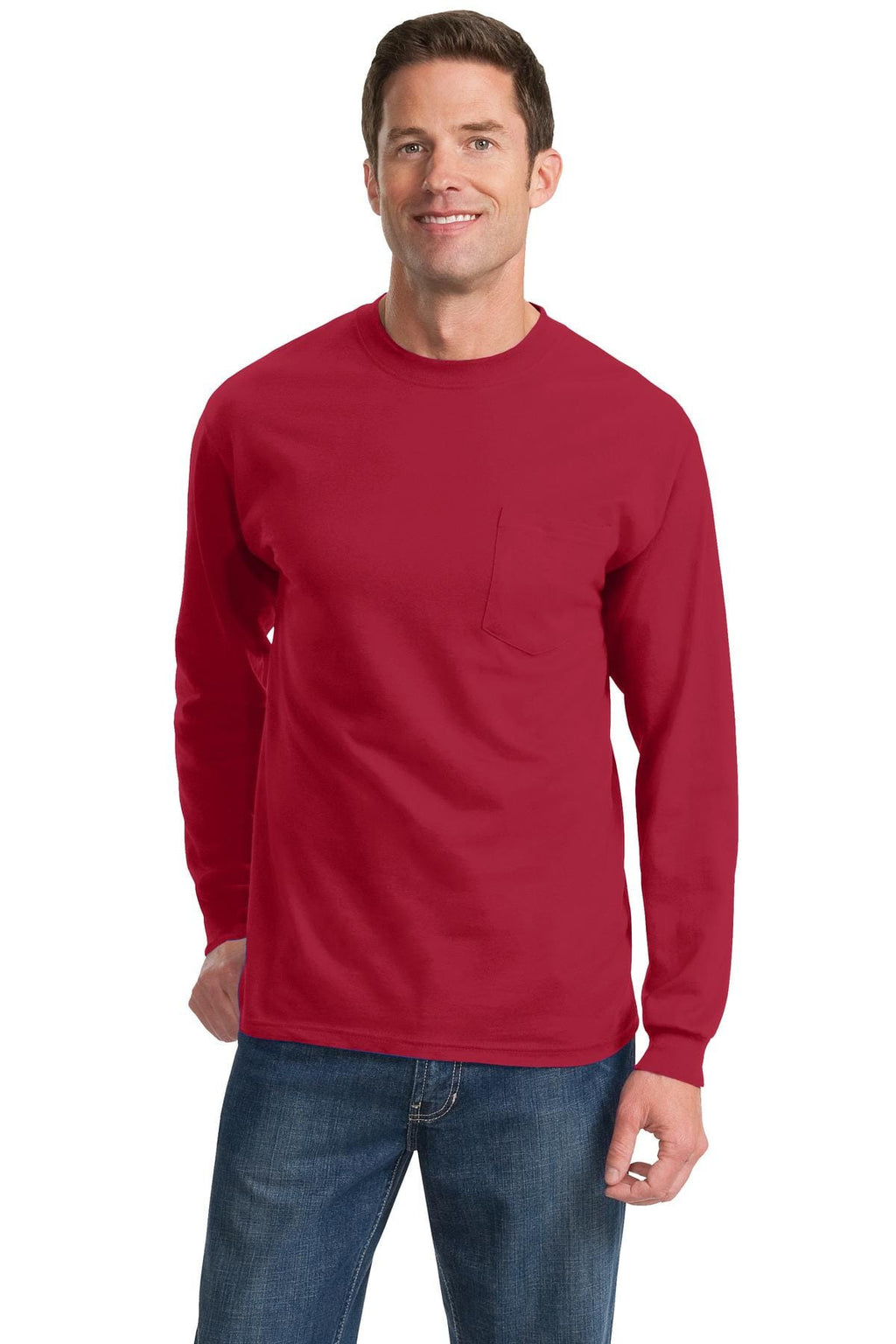 Port & Company Tall Long Sleeve Essential T-Shirt with Pocket MD-4XL and LT-4XT-6