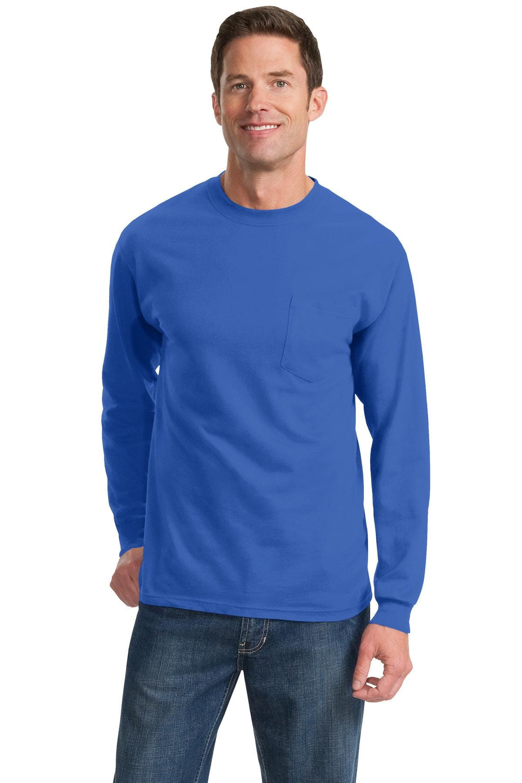 Port & Company Tall Long Sleeve Essential T-Shirt with Pocket MD-4XL and LT-4XT-5