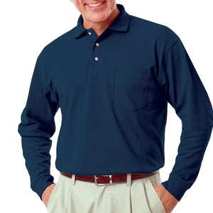 Blue Generation Men's Long Sleeve 60/40 Polo Shirt With Pocket SM-6XL