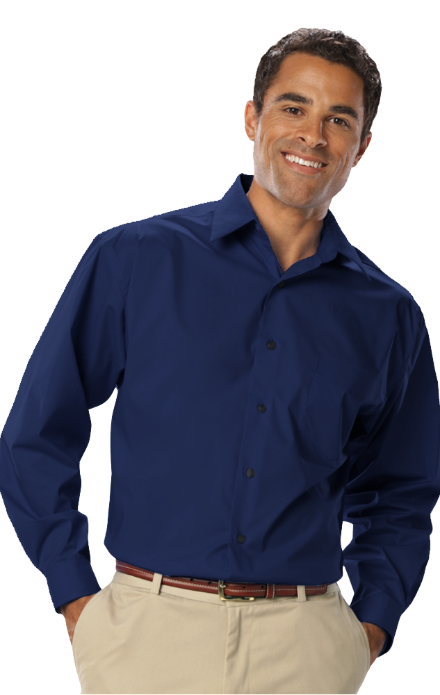 Blue Generation Men's Long Sleeve Easy Care Stretch Poplin Shirt SM-6XL